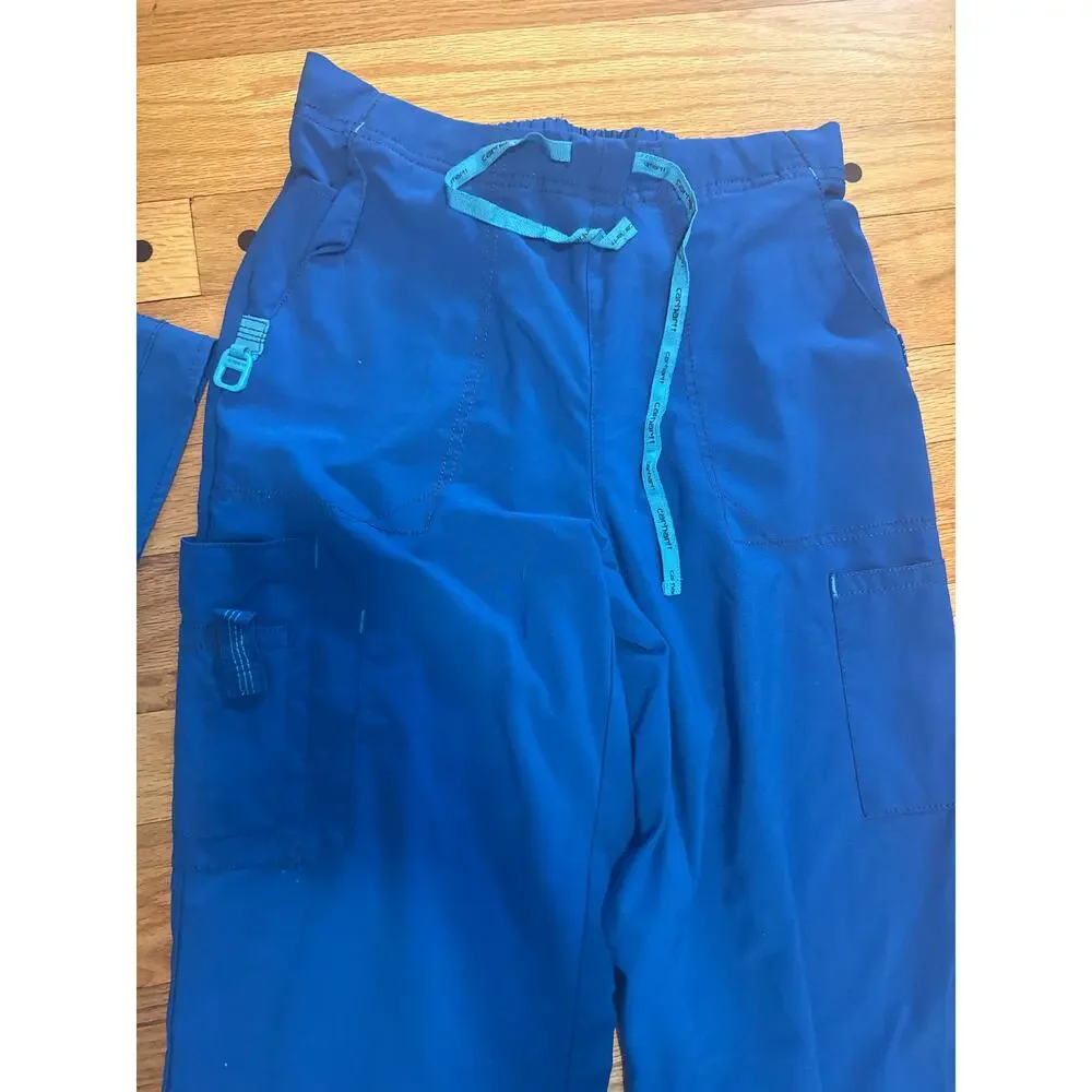 CARHARTT Women’s Scrub Set Sz XS/S Blue Medical Top Pants Nurse Hospital - Picture 5 of 7